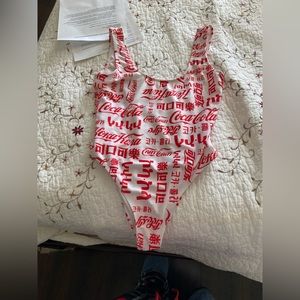 Coke Cola 1 piece swimsuit size M.